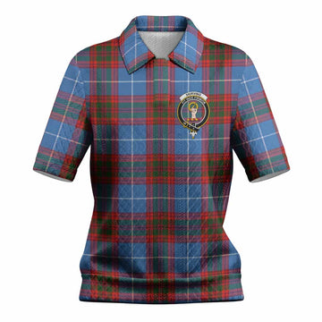 Skirving Tartan Women’s Polo Sweater Top with Family Crest