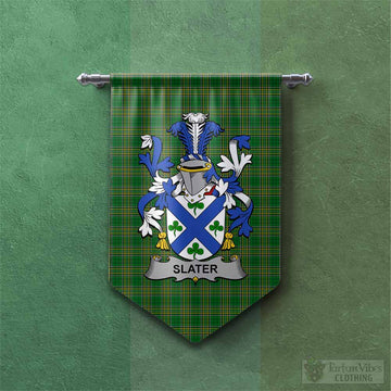 Slater Irish Clan Tartan Gonfalon, Tartan Banner with Coat of Arms