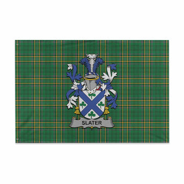 Slater Irish Clan Tartan House Flag with Coat of Arms