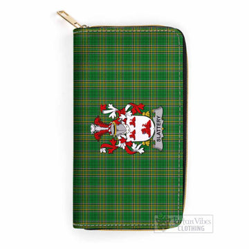 Slattery Irish Clan Tartan Women's Leather Wallet with Coat of Arms