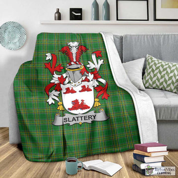 Slattery Irish Clan Tartan Blanket with Coat of Arms - Tartan Vibes Clothing