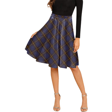 Sligo County Ireland Tartan Melete Pleated Midi Skirt Cross Style