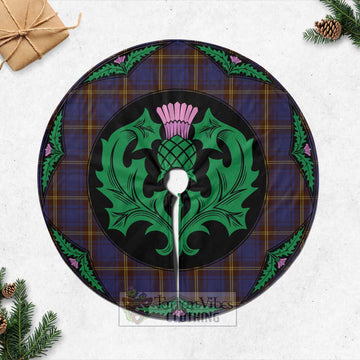 Sligo County Ireland Tartan Christmas Tree Skirt Scottish Thistle Style