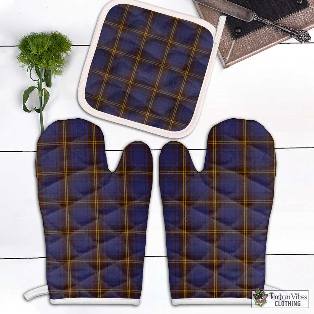 Sligo County Ireland Tartan Combo Oven Mitt & Pot-Holder Combo 2 Oven Mitt & 1 Pot-Holder Black - Tartan Vibes Clothing