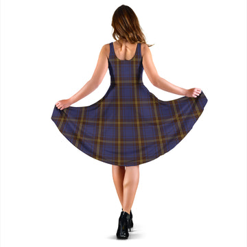 Sligo County Ireland Tartan Sleeveless Midi Womens Dress