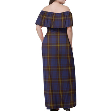 Tartan Vibes Clothing - Tartan Off Shoulder Long Dress Tartan Vibes Clothing - Tartan Off Shoulder Long Dress