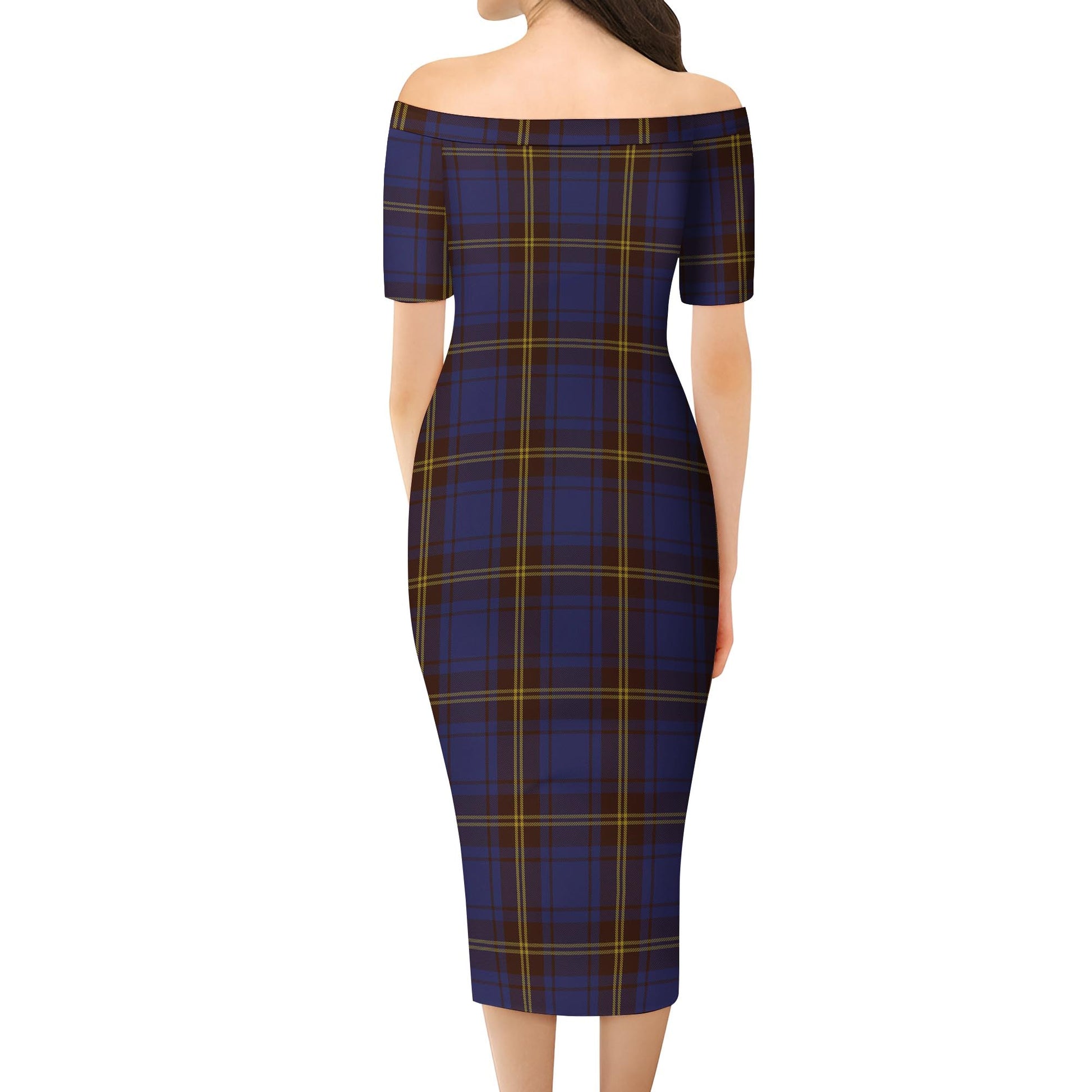 Sligo County Ireland Tartan Off Shoulder Lady Dress - Tartanvibesclothing