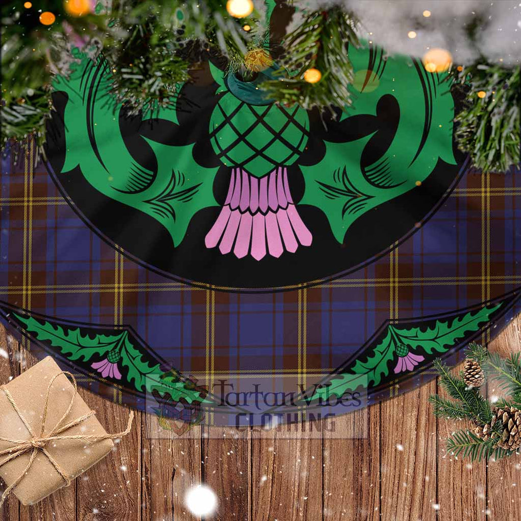 Tartan Vibes Clothing Sligo County Ireland Tartan Christmas Tree Skirt Scottish Thistle Style