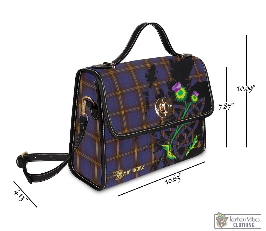 Tartan Vibes Clothing Sligo County Ireland Tartan Waterproof Canvas Bag with Scotland Map and Thistle Celtic Accents