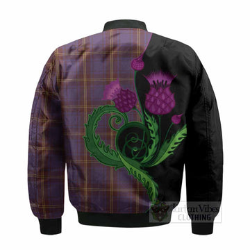 Sligo County Ireland Tartan Bomber Jacket Traditional Scottish Thistle