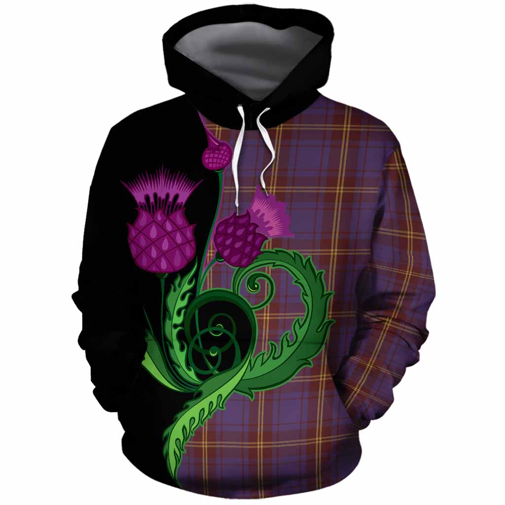 Sligo County Ireland Tartan Cotton Hoodie Traditional Scottish Thistle