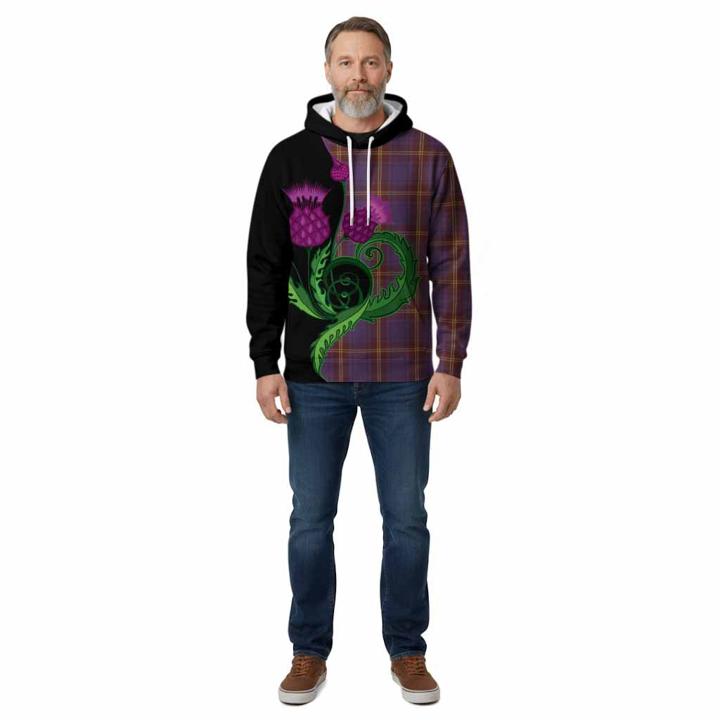 Sligo County Ireland Tartan Cotton Hoodie Traditional Scottish Thistle