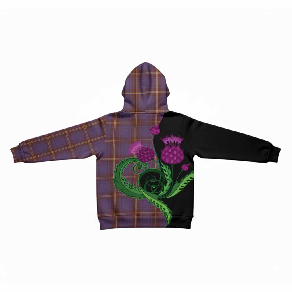 Sligo County Ireland Tartan Kid Hoodie Traditional Scottish Thistle