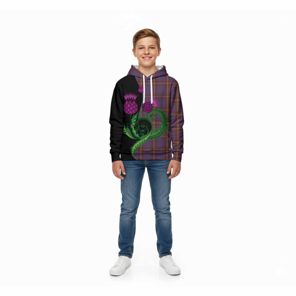 Sligo County Ireland Tartan Kid Hoodie Traditional Scottish Thistle