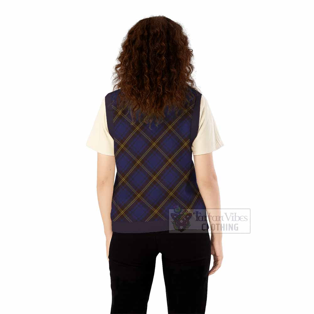 Sligo County Ireland Tartan  Knitted V-Neck Vest Cross Style