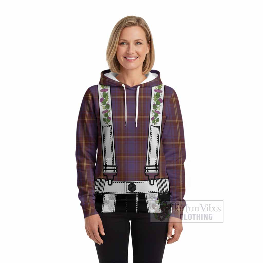Sligo Tartan Lederhosen Costume Hoodie Scotland Thistle Floral