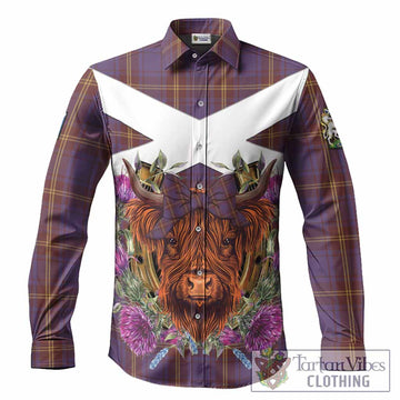 Sligo Tartan Long Sleeve Button Shirts Scottish Thistle Heilan Coo