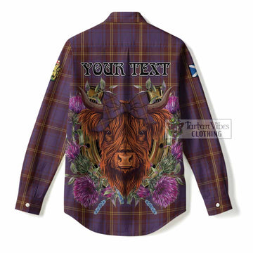 Sligo Tartan Women Casual Shirt Scottish Thistle Heilan Coo