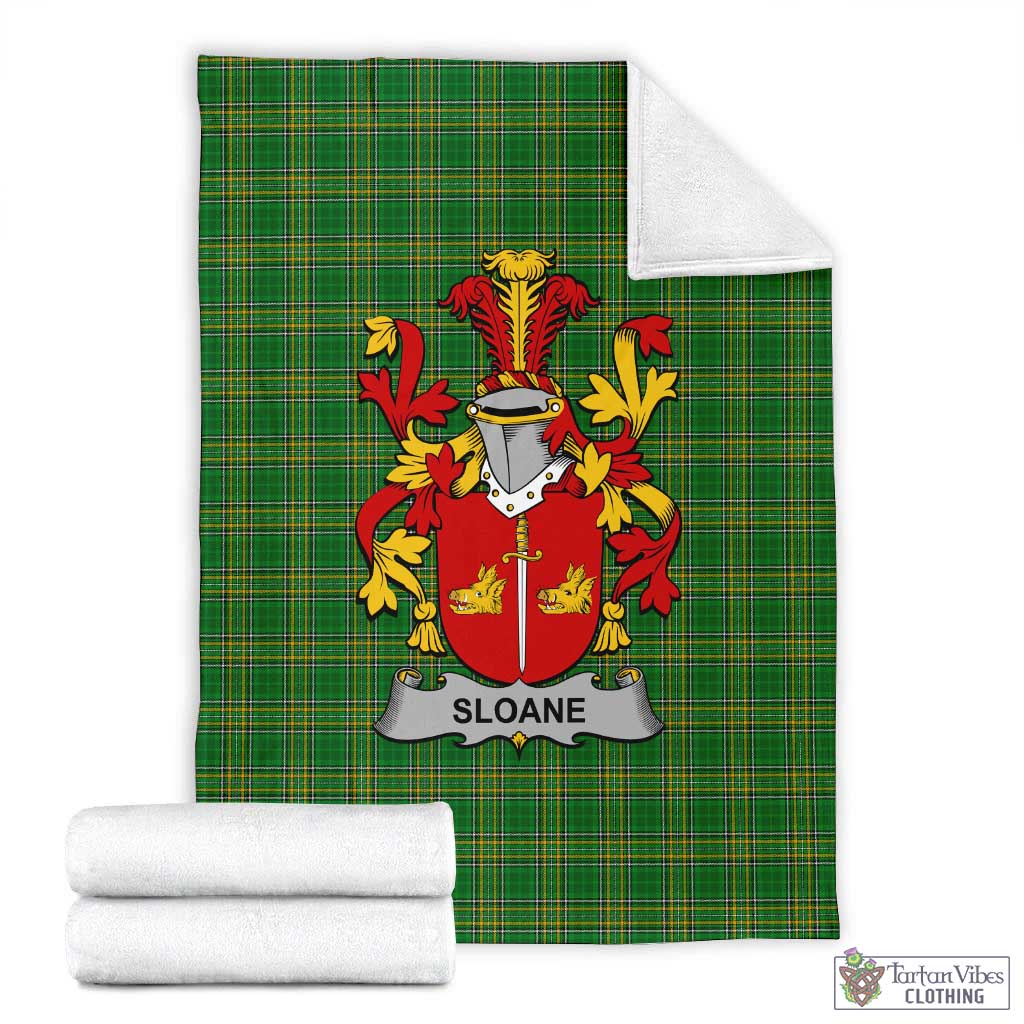 Sloane Irish Clan Tartan Blanket with Coat of Arms X-Large 59 x 79 inches 150 x 200 cm - Tartan Vibes Clothing