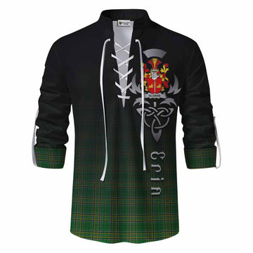 Sloane Irish Clan Ghillie Kilt Shirt with Coat of Arms Erin Go Bragh Celtic Inspired Men - Tartan Vibes Clothing