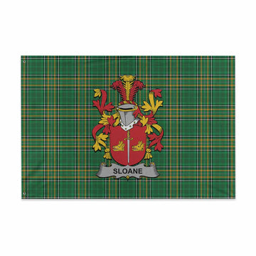 Tartan Vibes Clothing Sloane Irish Clan Tartan House Flag with Coat of Arms