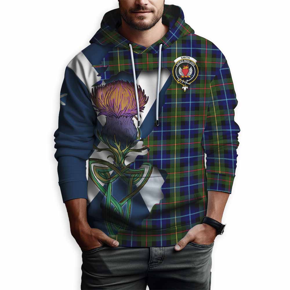 Tartan Vibes Clothing Smith Tartan Family Crest Hoodie Scottish Thistle Celtic Inspired