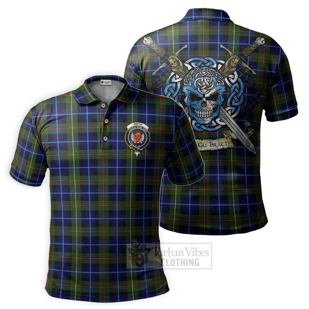 Smith Tartan Polo Shirt with Family Crest Celtic Skull Style Kid - Tartan Vibes Clothing