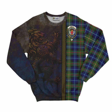 Smith Tartan Family Crest Sweatshirt Alba Gu Brath Be Brave Lion Ancient Style Unisex - Tartan Vibes Clothing