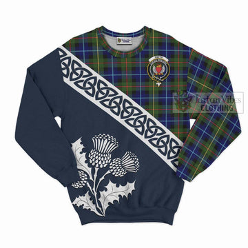 Smith Tartan Sweatshirt Featuring Thistle and Scotland Map Unisex - Tartan Vibes Clothing