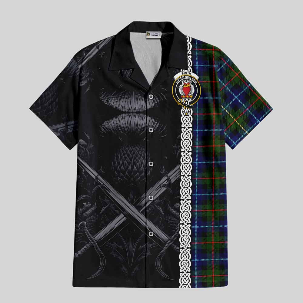 Smith Tartan Hawaiian Shirt with Family Crest Cross Sword Thistle Celtic Vibes Kid - Tartan Vibes Clothing