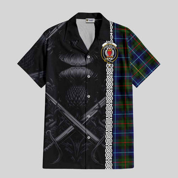 Smith Tartan Hawaiian Shirt with Family Crest Cross Sword Thistle Celtic Vibes Kid - Tartan Vibes Clothing