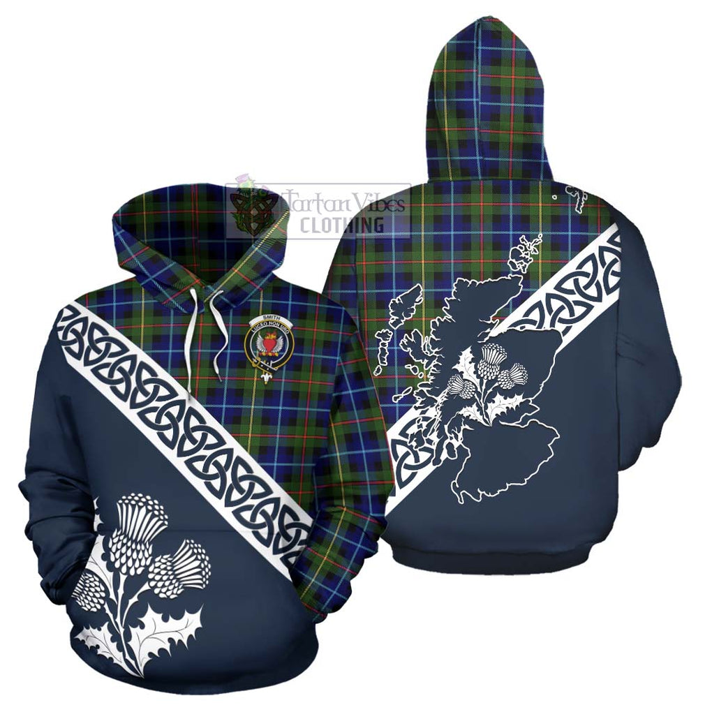 Smith Tartan Hoodie Featuring Thistle and Scotland Map Zip Hoodie - Tartan Vibes Clothing
