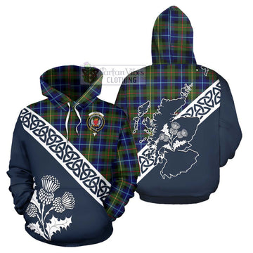 Smith Tartan Hoodie Featuring Thistle and Scotland Map Zip Hoodie - Tartan Vibes Clothing