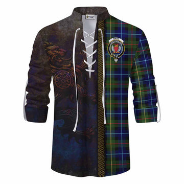 Smith Tartan Family Crest Ghillie Kilt Shirt Alba Gu Brath Be Brave Lion Ancient Style Men - Tartan Vibes Clothing