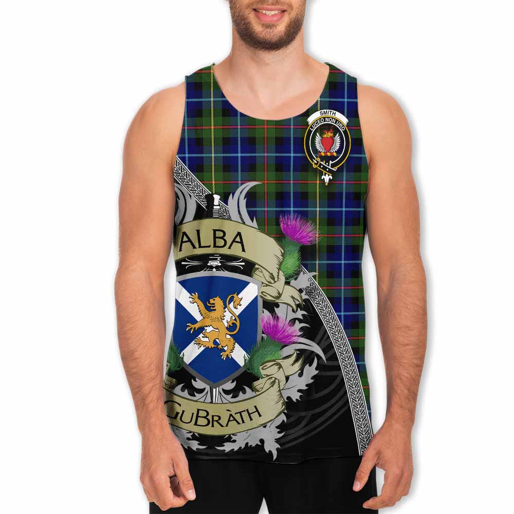Smith Tartan Family Crest Men's Tank Top Lion Rampant Royal Thistle Shield Celtic Inspired Men - Tartan Vibes Clothing