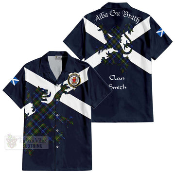 Smith Tartan Lion Rampant Hawaiian Shirt Proudly Display Your Heritage with Alba Gu Brath and Clan Name Kid - Tartan Vibes Clothing