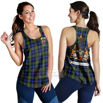 Smith Tartan Women's Racerback Tanks with Family Crest and Bearded Skull Holding Bottles of Whiskey 4XL - Tartan Vibes Clothing