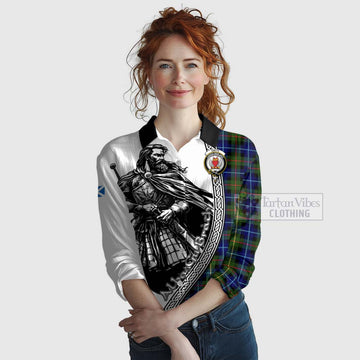 Smith Tartan Clan Crest Women's Casual Shirt with Highlander Warrior Celtic Style Female - Tartan Vibes Clothing