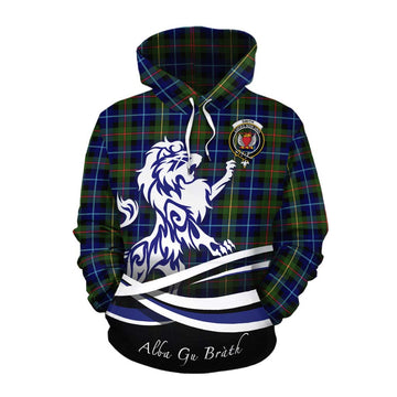 Smith Tartan Cotton Hoodie with Alba Gu Brath Regal Lion Emblem Pullover Hoodie XS - Tartan Vibes Clothing