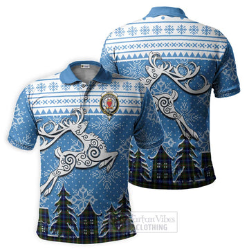 Tartan Vibes Clothing Smith Clan Christmas Polo Shirt Celtic Reindeer Style