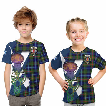 Tartan Vibes Clothing Smith Tartan Family Crest Kid T-Shirt Scottish Thistle Celtic Inspired