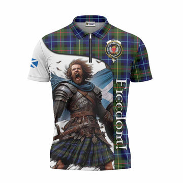 Smith Crest Tartan Zipper Polo Shirt Inspired by the Freedom of Scottish Warrior Unisex - Tartan Vibes Clothing