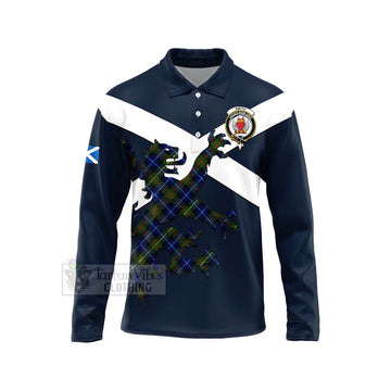 Smith Tartan Lion Rampant Long Sleeve Polo Shirt Proudly Display Your Heritage with Alba Gu Brath and Clan Name Unisex - Tartan Vibes Clothing