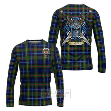 Smith Tartan Long Sleeve T-Shirt with Family Crest Celtic Skull Style Unisex - Tartan Vibes Clothing