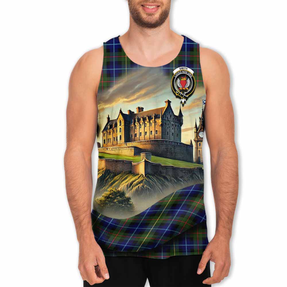 Smith Tartan Family Crest Men's Tank Top with Scottish Ancient Castle Style Men - Tartan Vibes Clothing