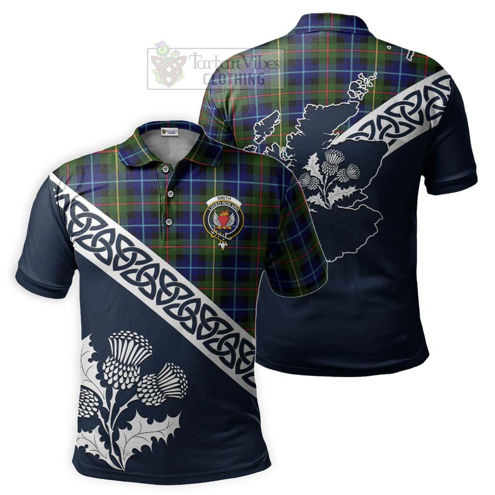 Smith Tartan Polo Shirt Featuring Thistle and Scotland Map Kid - Tartanvibesclothing Store