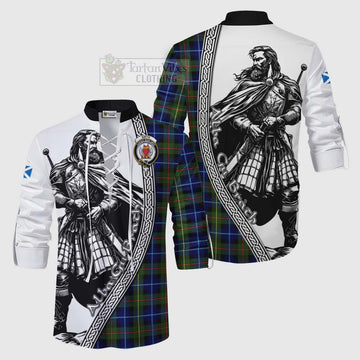 Smith Tartan Clan Crest Ghillie Kilt Shirt with Highlander Warrior Celtic Style Men - Tartan Vibes Clothing