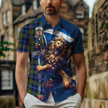 Smith Tartan Family Crest Hawaiian Shirt with Scottish Majestic Lion Kid - Tartan Vibes Clothing