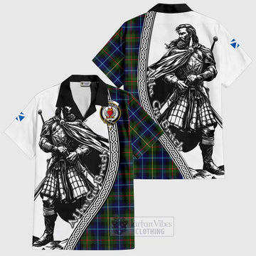 Smith Tartan Clan Crest Hawaiian Shirt with Highlander Warrior Celtic Style Kid - Tartan Vibes Clothing