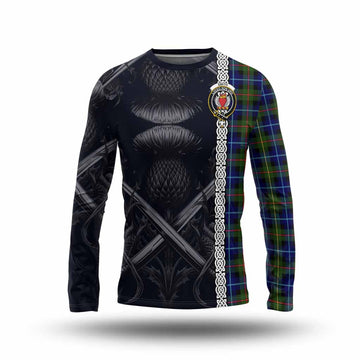 Smith Tartan Long Sleeve T-Shirt with Family Crest Cross Sword Thistle Celtic Vibes Unisex - Tartan Vibes Clothing